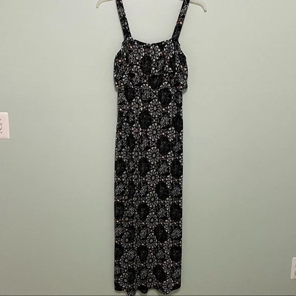 NY Collection maxi dress size Medium 5 inch ruffle around top - Picture 1 of 8